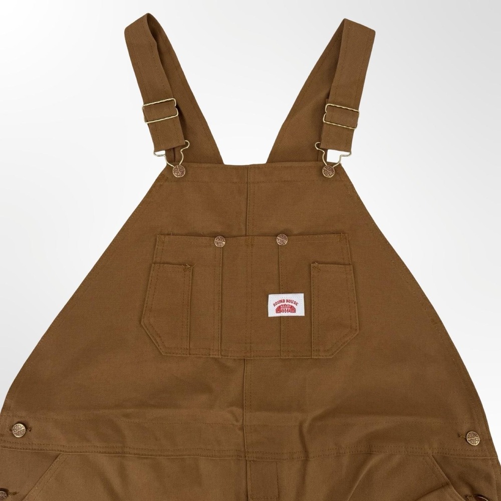 Round House Bib Overalls Mens 48x31 Brown Duck Canvas Double Knee USA NWT - Picture 4 of 7